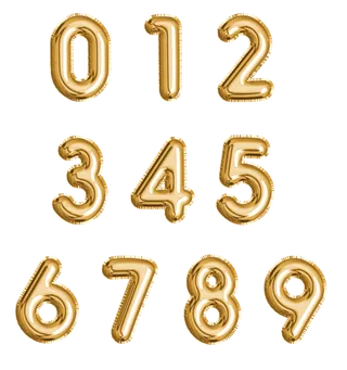 金色气球数字免扣单个元素