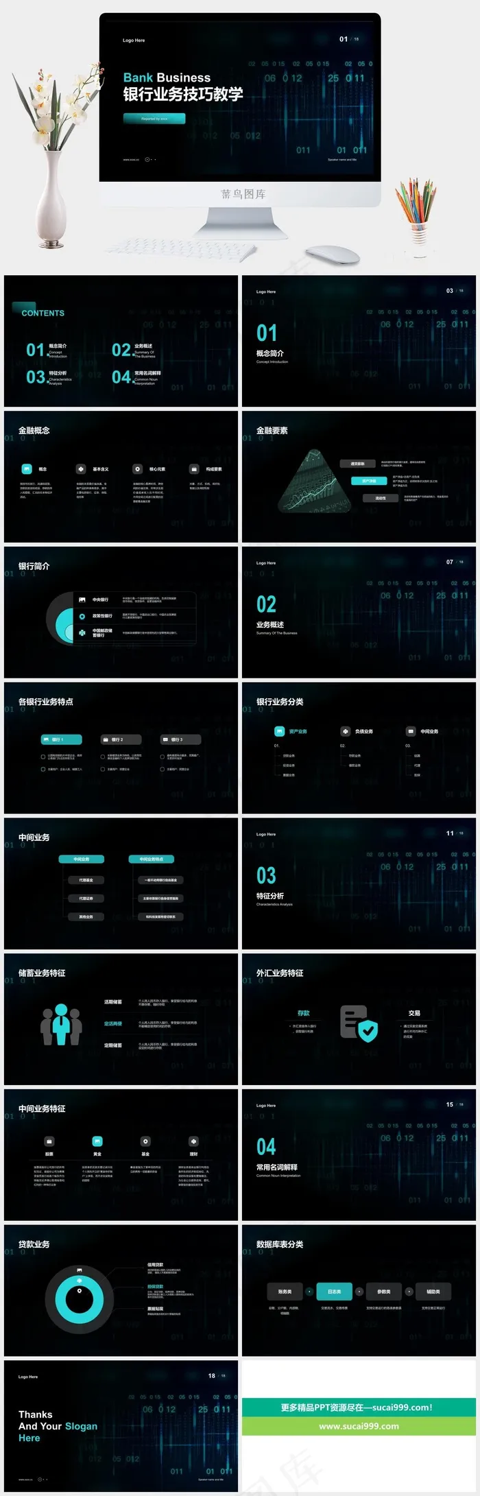 银行业务技巧教学ppt模版