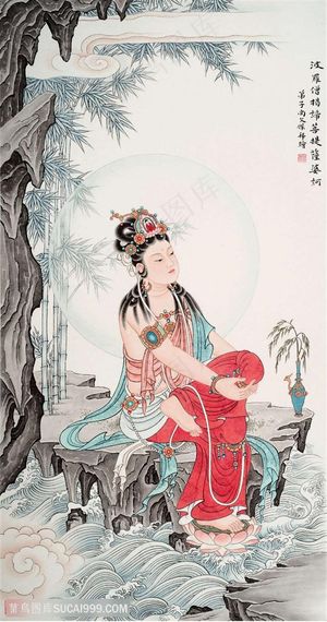 超高清工笔画观音菩萨画像图片 超高清工笔画观音菩萨画像图片