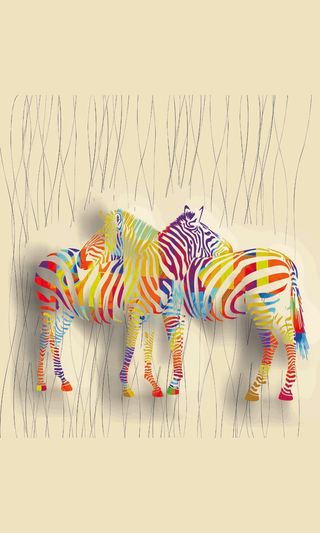 彩色斑马装饰画