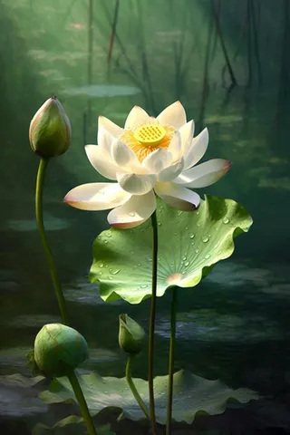 绿色简约荷花摄影背景图