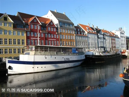 丹麦首都安徒生故乡哥本哈根新港旅游风景图片素材