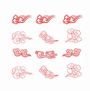 祥云中国风装饰海报元素