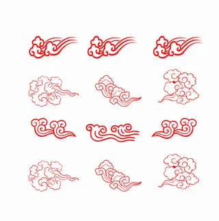 祥云中国风装饰海报元素