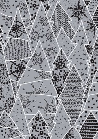 圣诞树几何抽象灰色图案