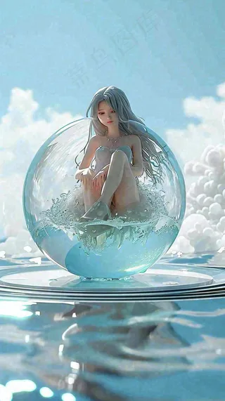 少女动漫水滴女孩插画漫画