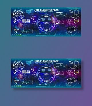 科幻未来科技操作仪表盘HUD元素图游戏UI图标界面边框矢量AI素材