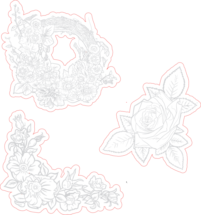线条画花朵素描