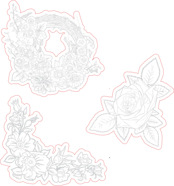 线条画花朵素描