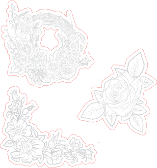 线条画花朵素描