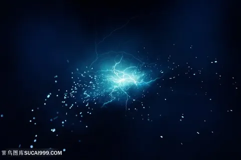 蓝色闪电背景高清图片