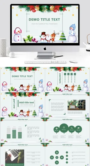 圣诞节冬天PPT模板预览图