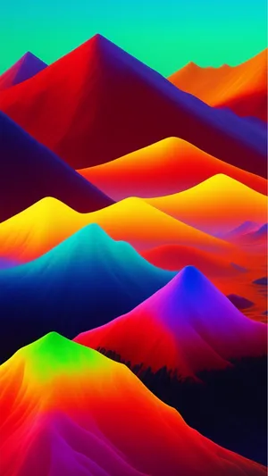 七彩渐变山峰梦幻