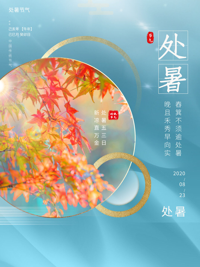 个性创意处暑摄影海报psd模版下载