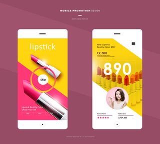 UI多页面包装展示手机APP交互界面样机长图概念PSD设计模板