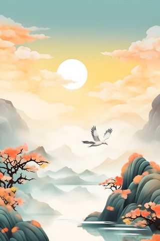 中国风意境传统背景