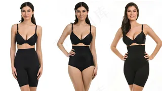 黑色塑身内衣模特图片