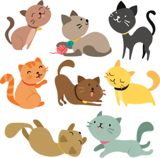 手绘可爱卡通猫咪图免扣png