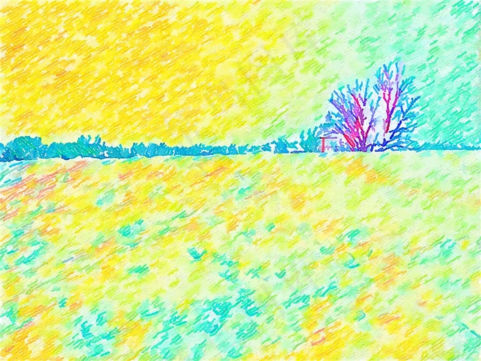 原创外国风景艺术写意简笔插画