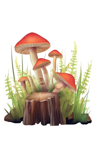 植物蘑菇动物元素