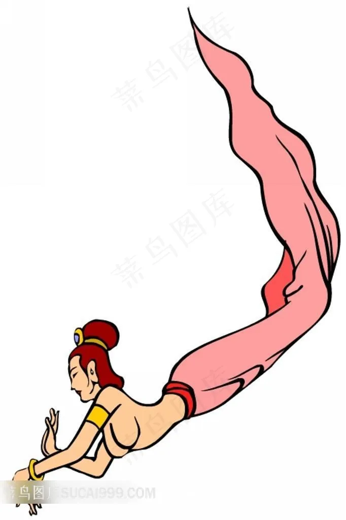 舞蹈的飞天人物插画素材