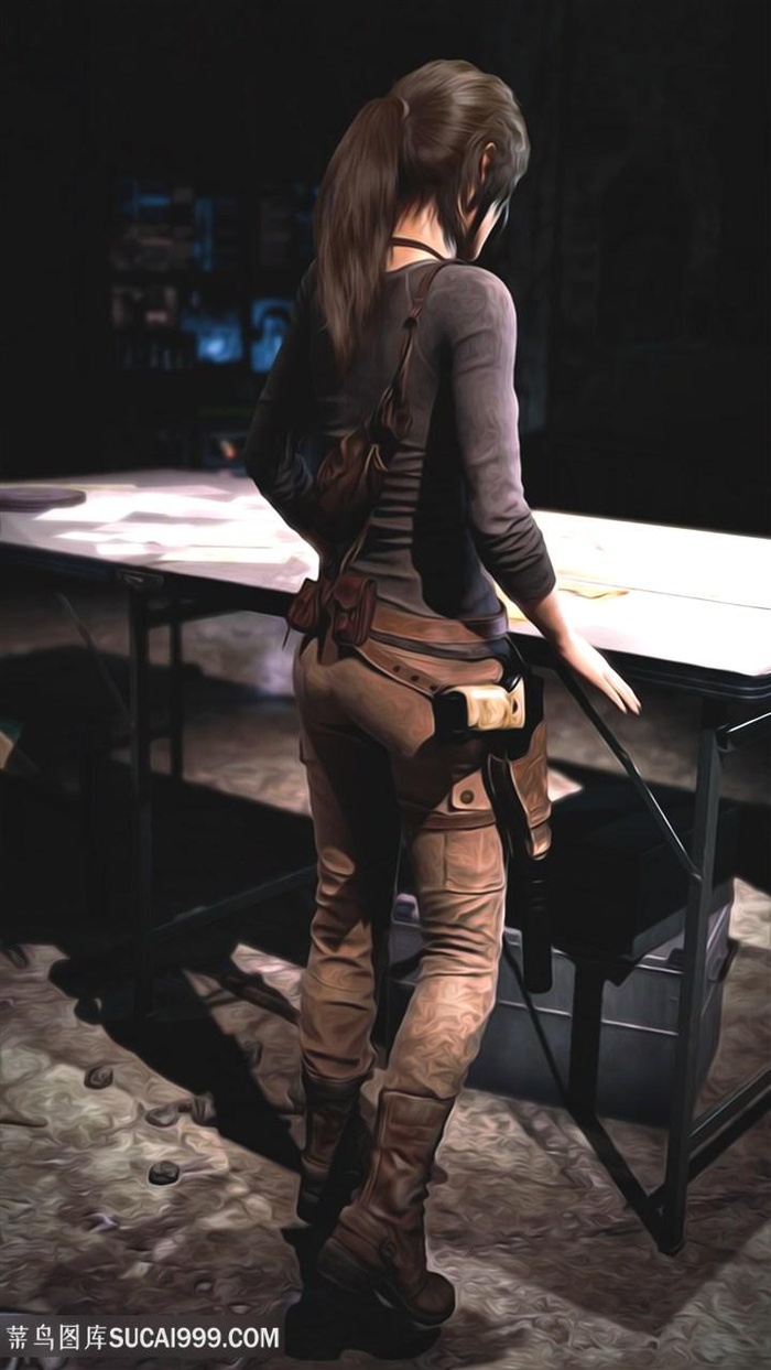 挎枪的女战士图片