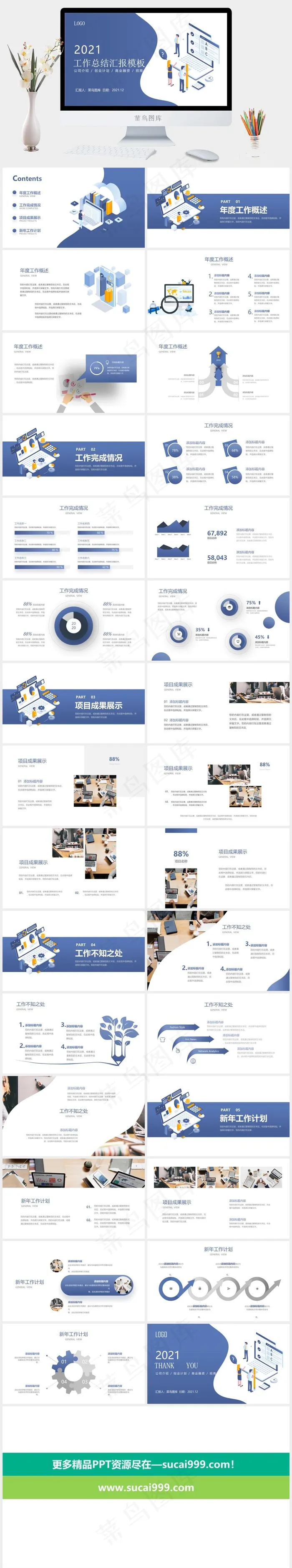 计划
成果展示
蓝色白色营销PPT模板