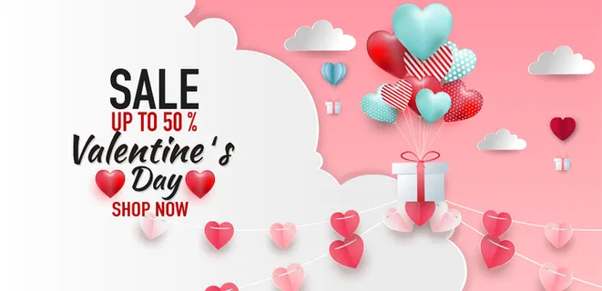 情人节气球爱心粉白色背景 情人节气球爱心粉白色背景