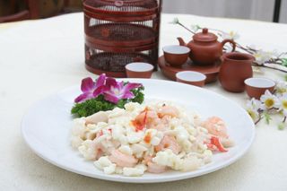 鱼籽蛋白炒海鲜 46元 (4)