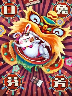 国潮兔年2023年新年春节海报 国潮兔年2023年新年春节海报