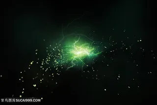 绿色闪电背景高清图片