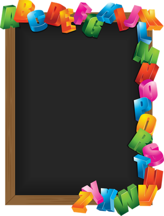 黑板素材卡通字母边框少儿兴趣班