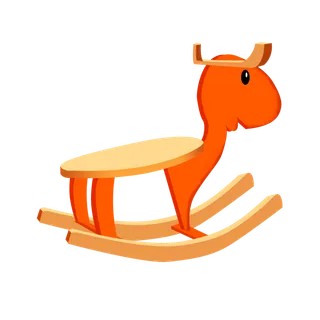 木马玩具剪贴画儿童节幼儿园插画