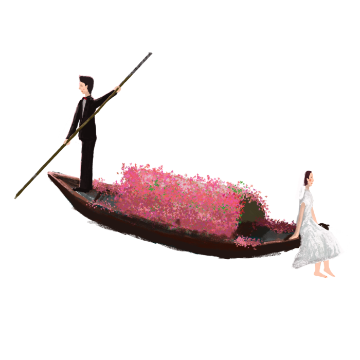 婚纱卡通人物婚礼白纱结婚婚纱摄影手绘
