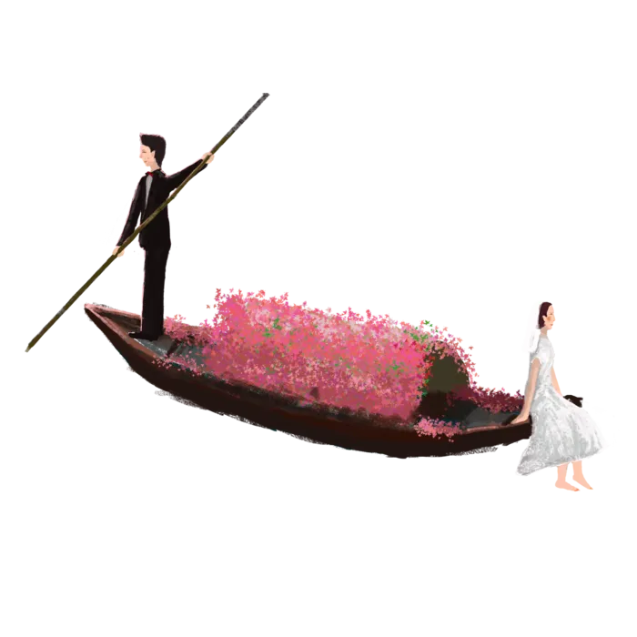 婚纱卡通人物婚礼白纱结婚婚纱摄影手绘