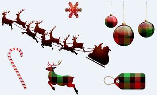 圣诞节雪花风景装饰背景墙