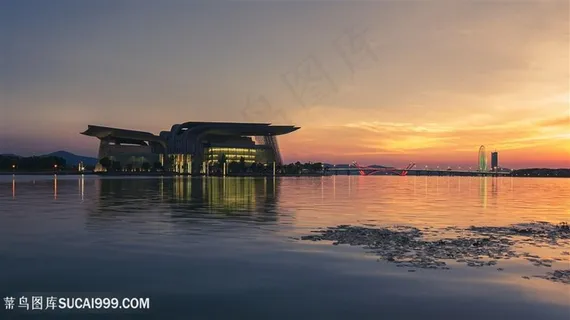 无锡大剧院日落 无锡大剧院日落