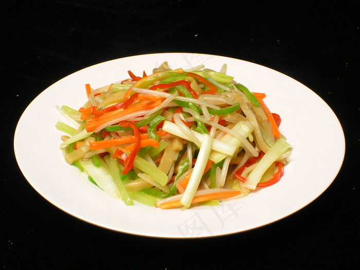 0375韭黄银芽炒鲍丝
