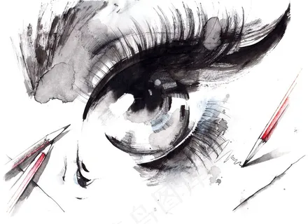 眼睛局部特写高清摄影素材