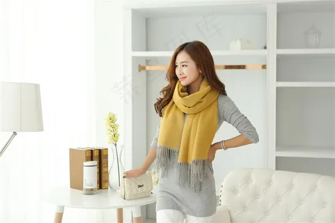 室内丝巾模特摄影写真