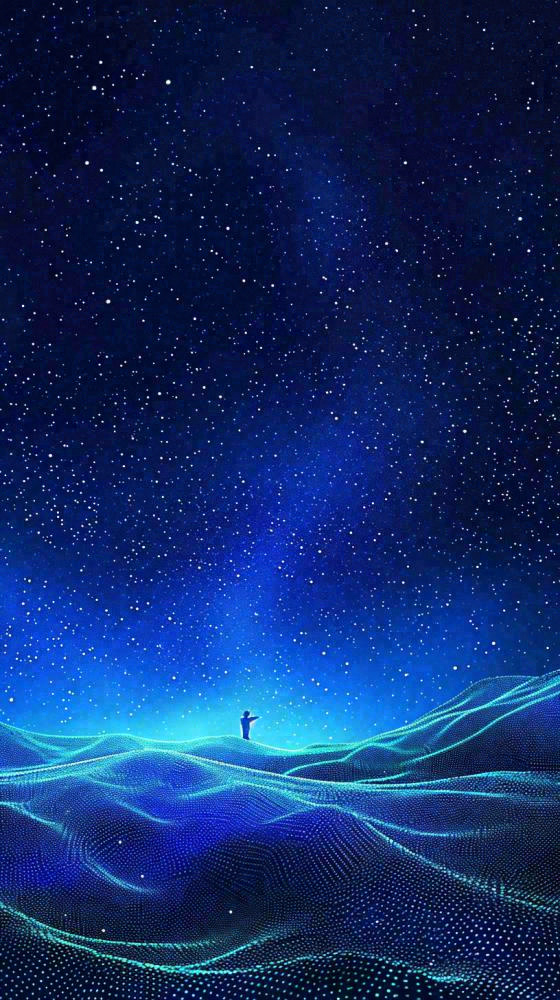 夜晚天空科幻绚丽星空(816x1456)