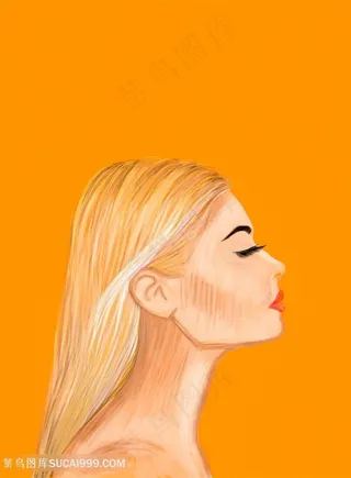 美女头像插画