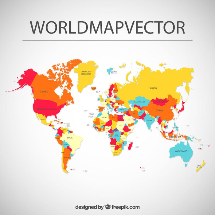 新版世界地图矢量世界地图电子版CDR高清印刷AI素材模板