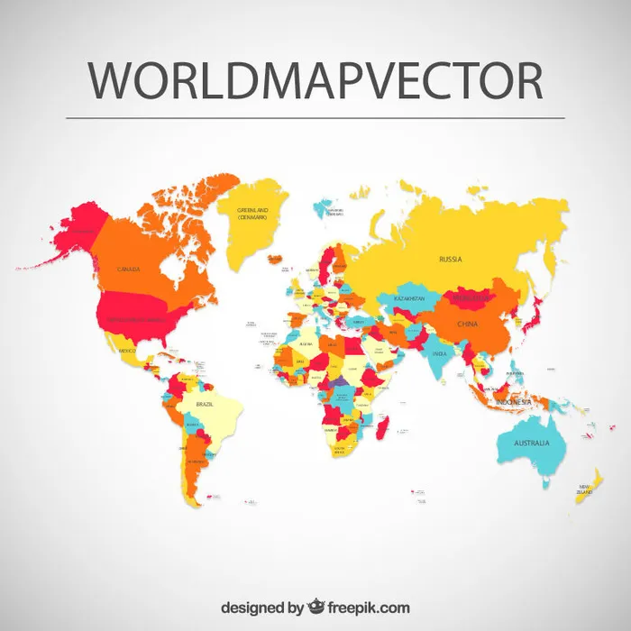 新版世界地图矢量世界地图电子版CDR高清印刷AI素材模板ai矢量模版下载