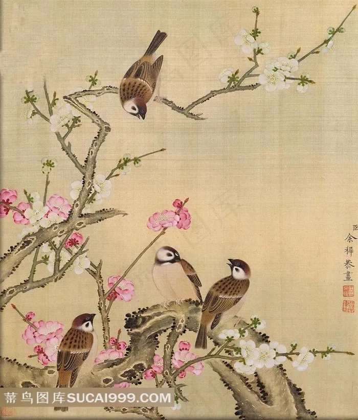 花鸟麻雀艺术图片