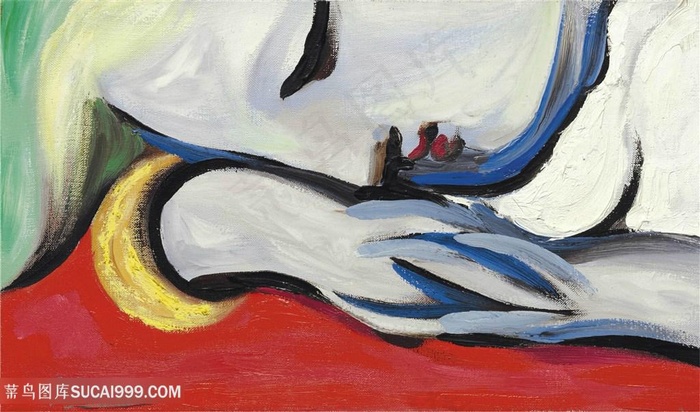 毕加索手绘彩绘女性装饰画