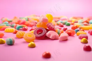 美味糖果五彩软糖甜点摄影图