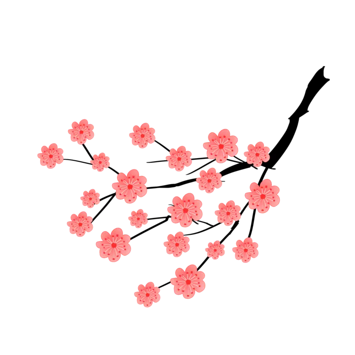 春天浪漫粉红色樱花手绘樱花梅花桃花花朵图片PNG免扣素材