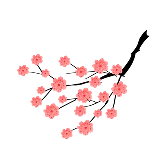 春天浪漫粉红色樱花手绘樱花梅花桃花花朵图片PNG免扣素材