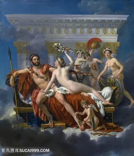 大卫油画天庭人物插画